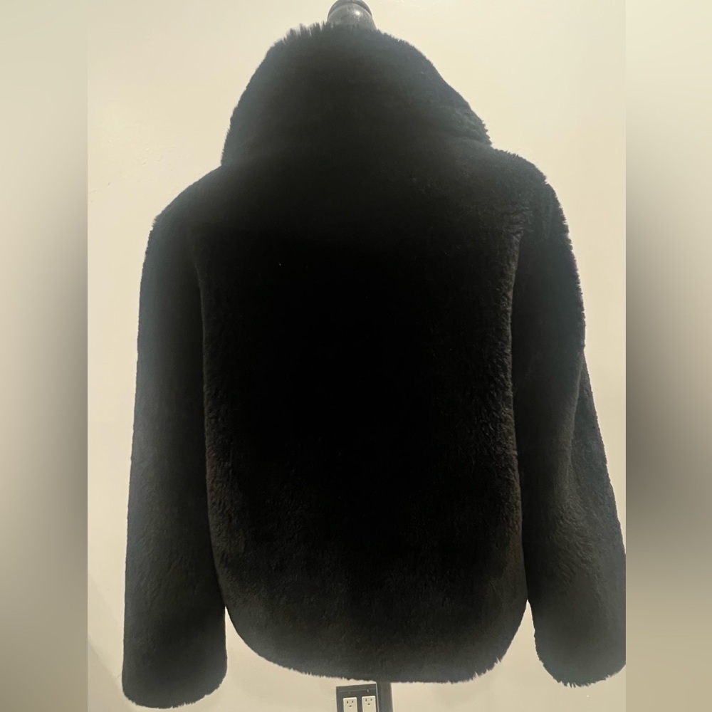J. Galt Faux Fur Black Collared Coat - Picture 2 of 6